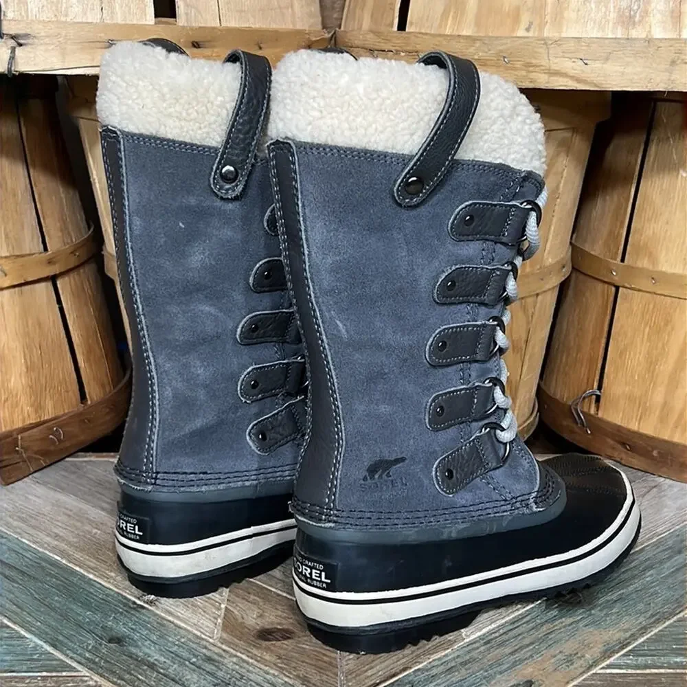 Sorel Joan of Arctic Gray Suede Waterproof Insulated Snow Boots Womens Size 5.5